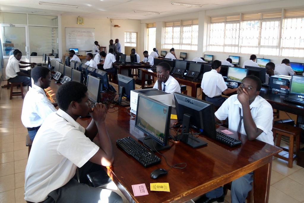 2012 Jinja College Candidates of UCE Computer Studies ready to start the practical paper 840/2 in the computer lab.